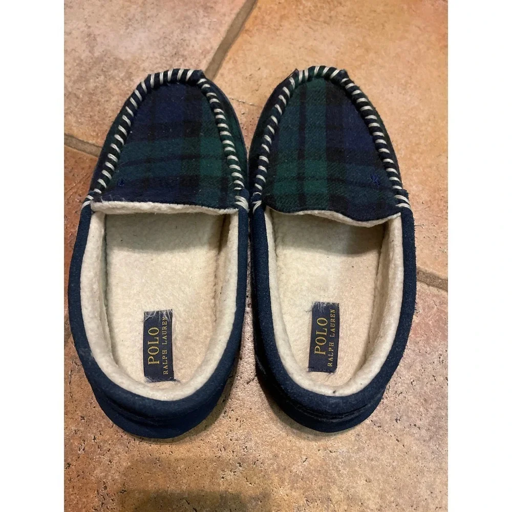 Polo, Ralph Lauren Scotch plaid slipper, size 8